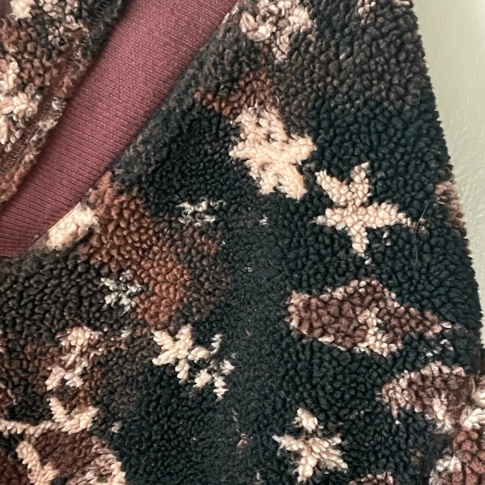Free people brown oversized Sherpa pullover teddy jackets